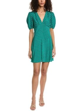 STAUD Milla Green Floral Mini Dress